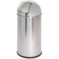 Sp Richards Genuine Joe Classic Stainless Steel Round Trash Can W/Push Door Dome Top, 12 Gallon GJO58885